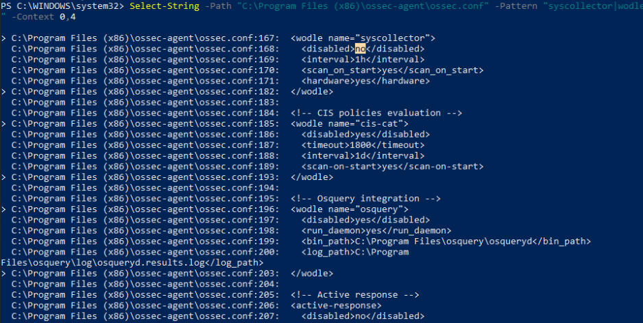 Configuration Syscollector Windows