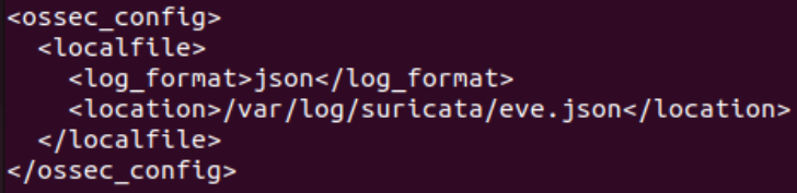 Configuration ossec.conf Suricata